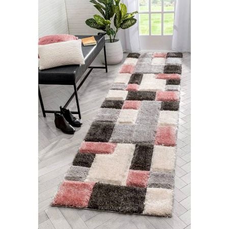 Modern Multicolor Geometric Dining Rug
